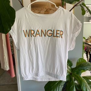 Wrangler White Banded Baby Tee